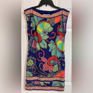 Trina Turk Felana Sheath Dress Colorful Paisley Floral Mod‎ Print Stretch Mini